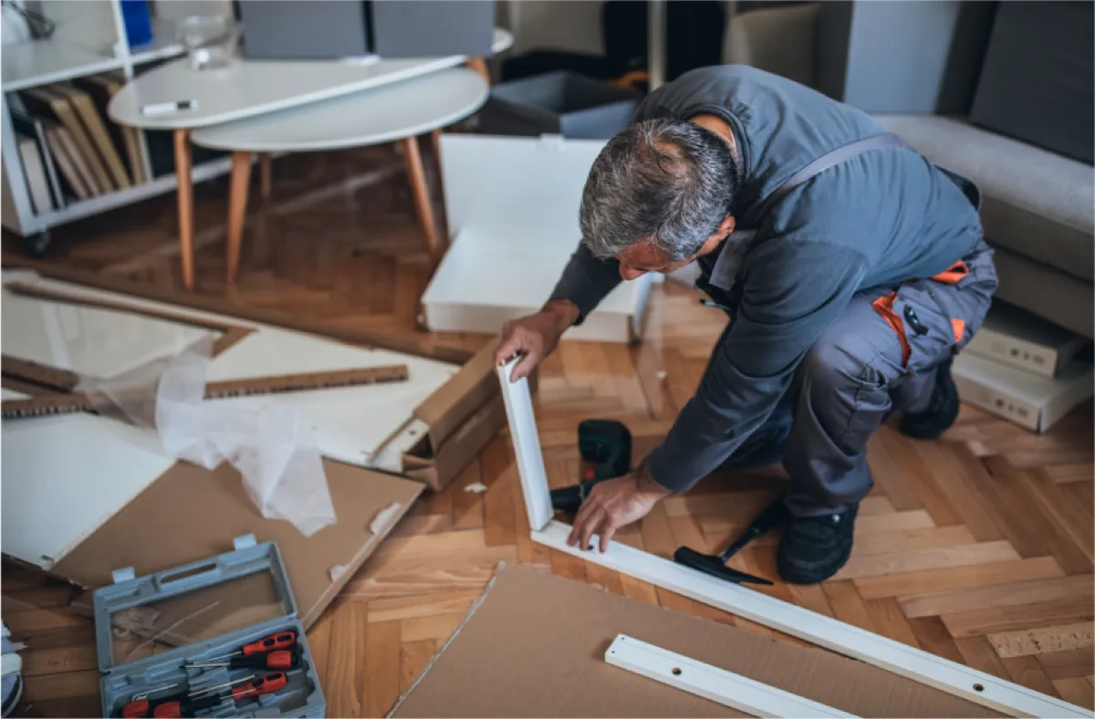 Renovation works in progress inside a flat